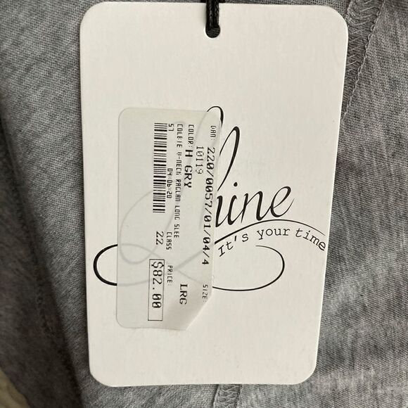 Shine L Heather Gray Colbie Top Raglan Long Sleeve T-Shirt Y2K VTG Pima Cotton - Picture 5 of 10